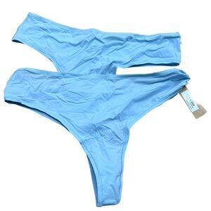 NWT 2 Skims Women's Sky Blue Thong Painties Size 3 XL